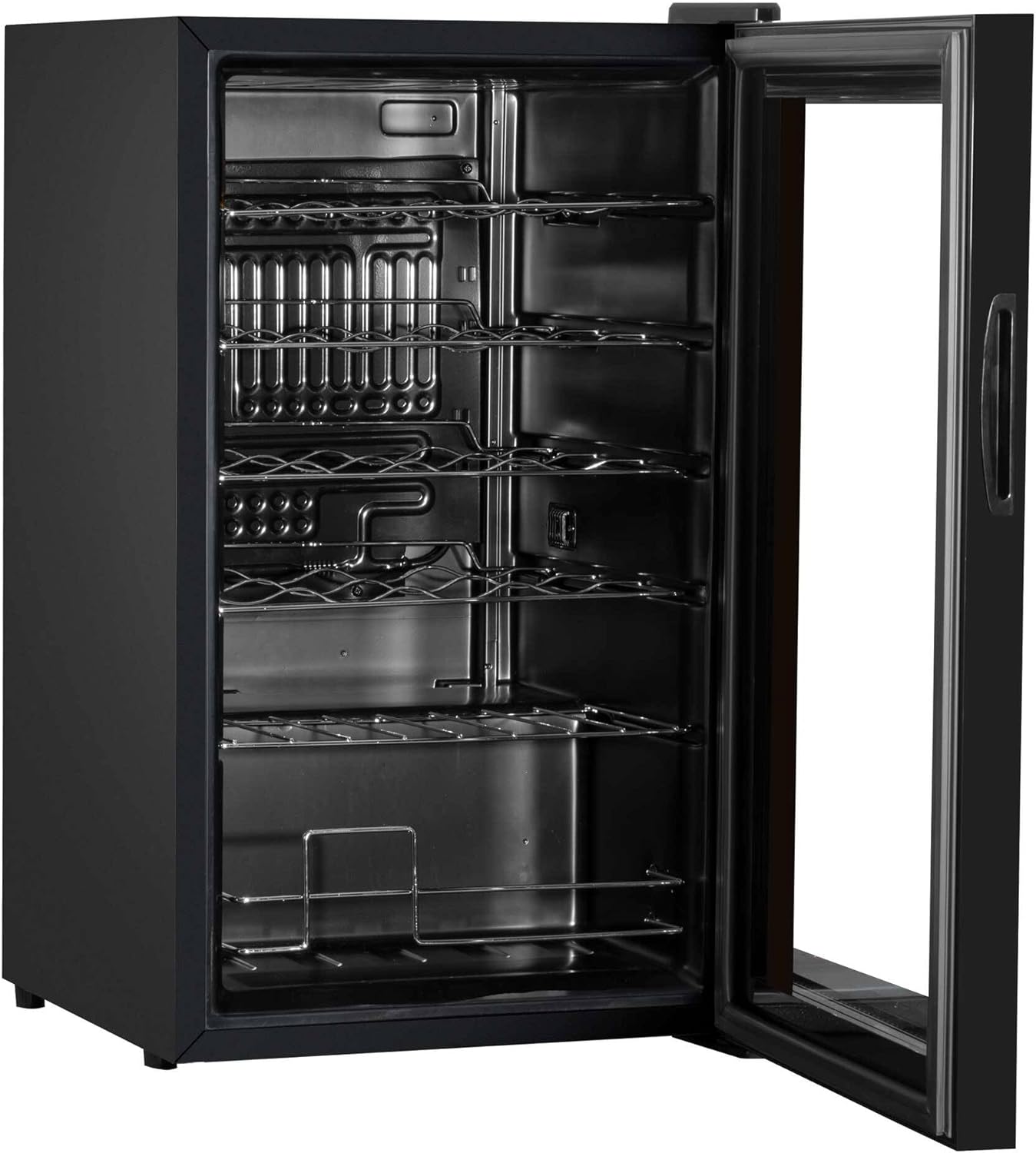 24 Bottle Wine Cooler Fridge with Digital Touch Screen Controls & LED Light, Black - DH9