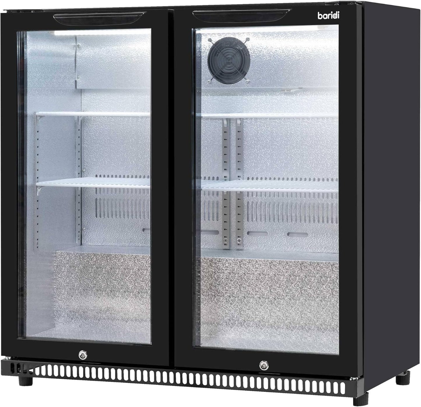 Back Bar Drinks Fridge with Hinged Double Door, 190L Capacity - DH272
