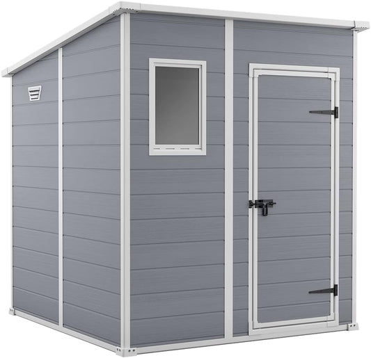 6 x 6 Manor Plastic Pent Garden Storage Shed – Grey