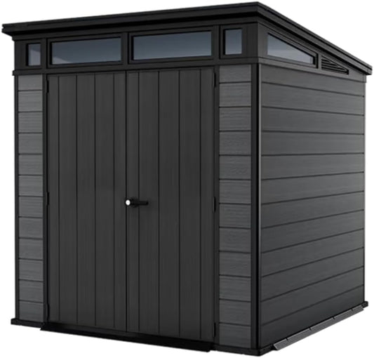 7x 7 Cortina Heavy Duty Plastic Pent Shed – Dark Grey